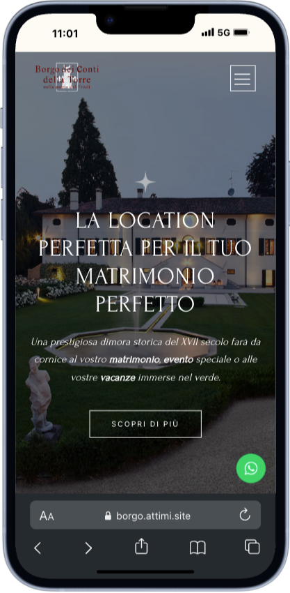 a screenshot of a phone displaying a wedding location website