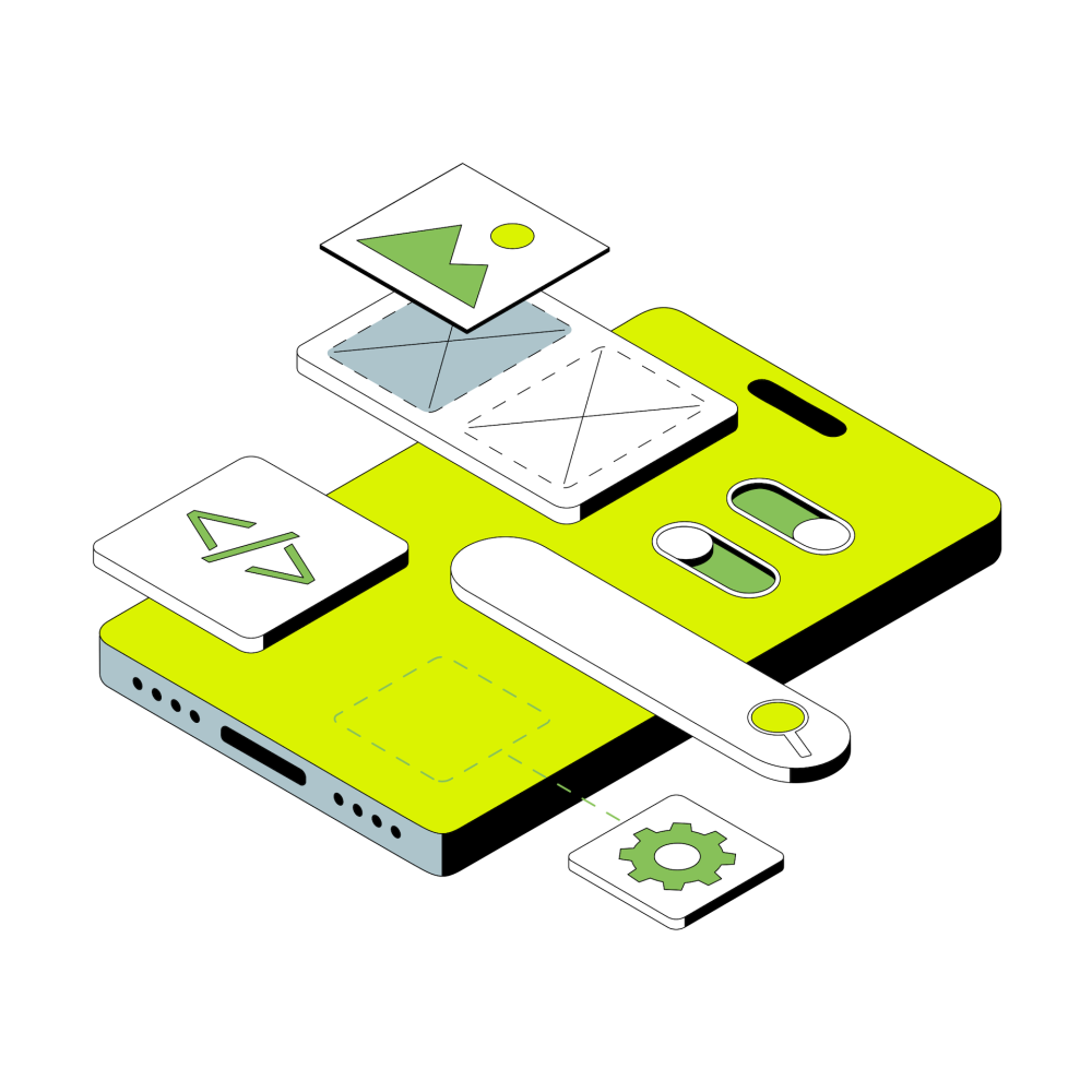 mobile application development and web design illustration